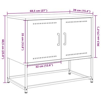 vidaXL TV Cabinet Pink 68.5x39x60.5 cm Steel