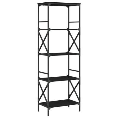 vidaXL Bookcase 5-Tier Black 59x35x171 cm Engineered Wood