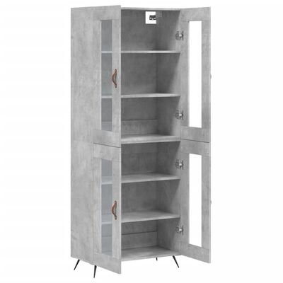 vidaXL Highboard Concrete Grey 69.5x34x180 cm Engineered Wood