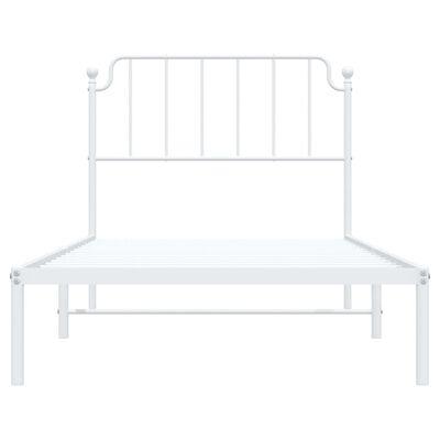 vidaXL Metal Bed Frame without Mattress with Headboard White 100x190 cm