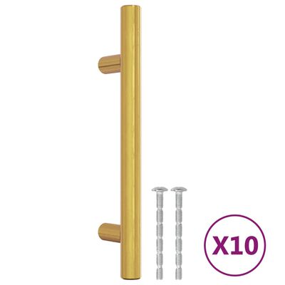 vidaXL Cabinet Handles 10 pcs Gold 96 mm Stainless Steel