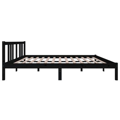 vidaXL Bed Frame without Mattress Black Solid Wood 150x200 cm King Size