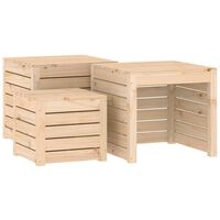 vidaXL 3 Piece Garden Box Set Solid Wood Pine