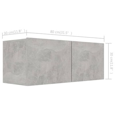 vidaXL 7 Piece TV Cabinet Set Concrete Grey Engineered Wood