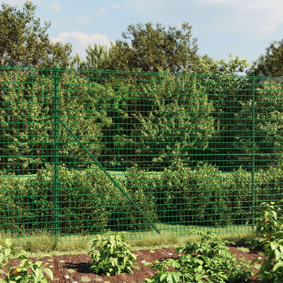 vidaXL Wire Mesh Fence with Flange Green 2x10 m