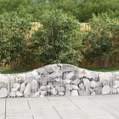 vidaXL Arched Gabion Baskets 12 pcs 200x30x40/60 cm Galvanised Iron