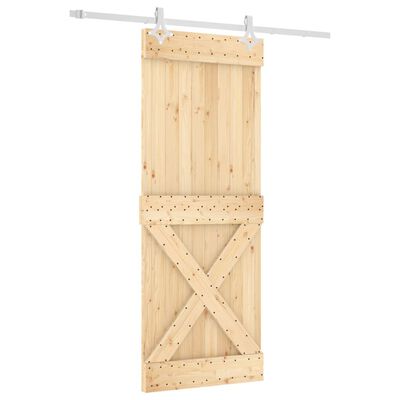 vidaXL Sliding Door with Hardware Set 80x210 cm Solid Wood Pine