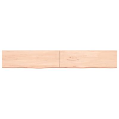 vidaXL Wall Shelf 200x30x(2-6) cm Untreated Solid Wood Oak