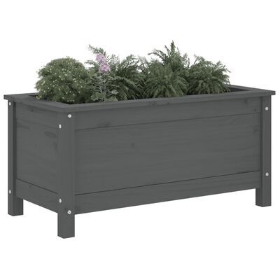 vidaXL Garden Planter Grey 82.5x40x39 cm Solid Wood Pine