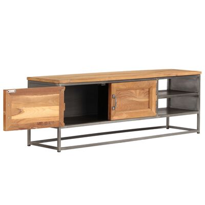 vidaXL TV Cabinet Recycled Teak and Steel 120x30x40 cm