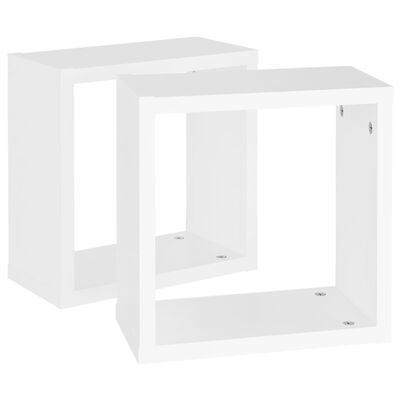 vidaXL Wall Cube Shelves 2 pcs White 30x15x30 cm