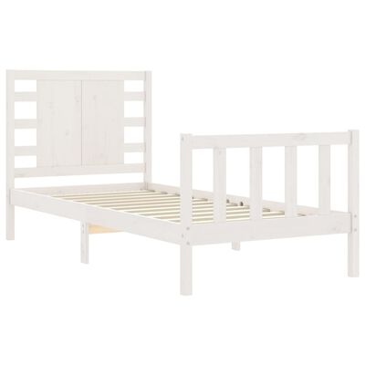 vidaXL Bed Frame without Mattress White 100x200 cm Solid Wood Pine