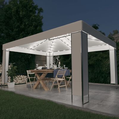 Gazebo With LED String Lights 300x300 Cm Aluminium, 55% OFF