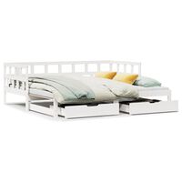 vidaXL Daybed with Trundle and Drawers without Mattress White 90x190 cm Single