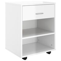 vidaXL Rolling Cabinet High Gloss White 46x36x59 cm Engineered Wood