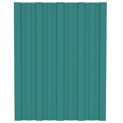 vidaXL Roof Panels 12 pcs Galvanised Steel Green 60x45 cm