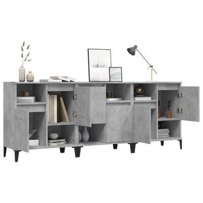 vidaXL Sideboards 3 pcs Concrete Grey 60x35x70 cm Engineered Wood