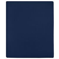 vidaXL Jersey Fitted Sheets 2 pcs Navy Blue 180x200 cm Cotton