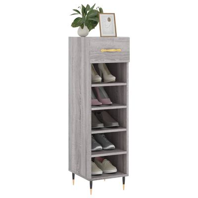 vidaXL Shoe Cabinet Grey Sonoma 30x35x105 cm Engineered Wood