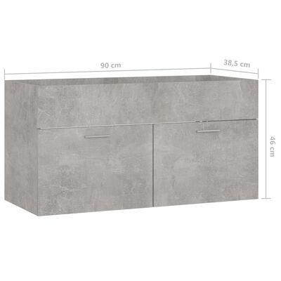 vidaXL Bathroom Furniture Set Concrete Grey Engineered Wood