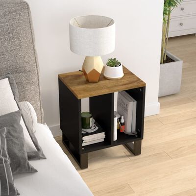 vidaXL Side Table 40x31x46 cm Solid Wood Mango&Engineered Wood