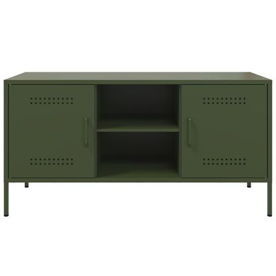 vidaXL TV Cabinet Olive Green 100.5x39x50.5 cm Steel