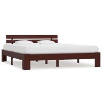 vidaXL Bed Frame without Mattress Dark Brown 140x200 cm Solid Wood Pine