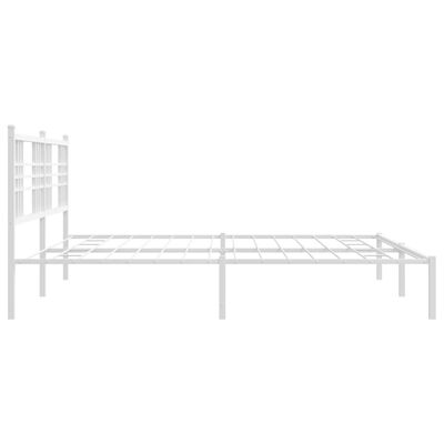 vidaXL Metal Bed Frame without Mattress with Headboard White 193x203 cm