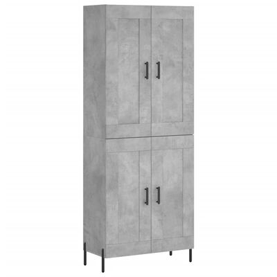 vidaXL Highboard Concrete Grey 69.5x34x180 cm Engineered Wood