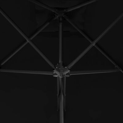 vidaXL Garden Parasol with Steel Pole Black 250x250x230 cm