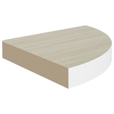 vidaXL Wall Corner Shelves 4 pcs Oak and White 35x35x3.8 cm MDF