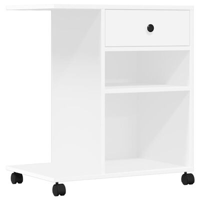 vidaXL Printer Stand with Wheels White 60x40x68.5 cm