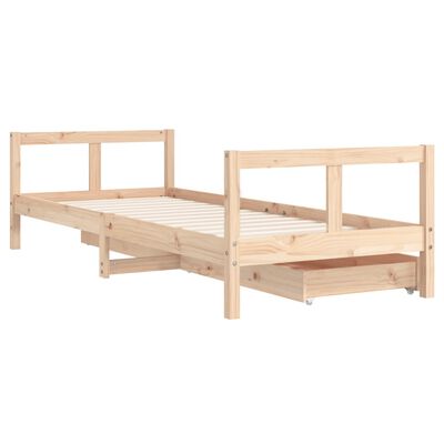 vidaXL Kids Bed Frame with Drawers 80x200 cm Solid Wood Pine