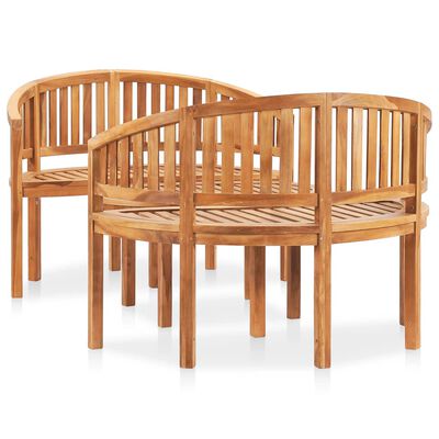 vidaXL 3 Piece Banana Garden Lounge Set Solid Teak Wood