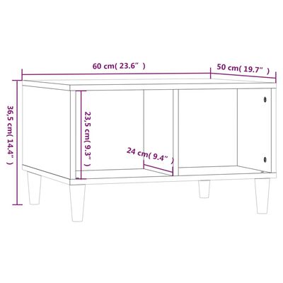 vidaXL Coffee Table Brown Oak 60x50x36.5 cm Engineered Wood