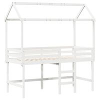 vidaXL Loft Bed with Ladder and Roof without Mattress White 80x200 cm