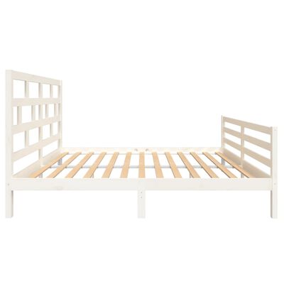 vidaXL Bed Frame without Mattress White Solid Wood 160x200 cm (810441+814205)