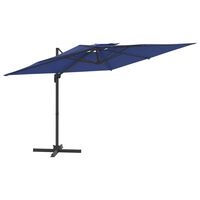 vidaXL Double Top Cantilever Garden Parasol Azure Blue 400x300 cm