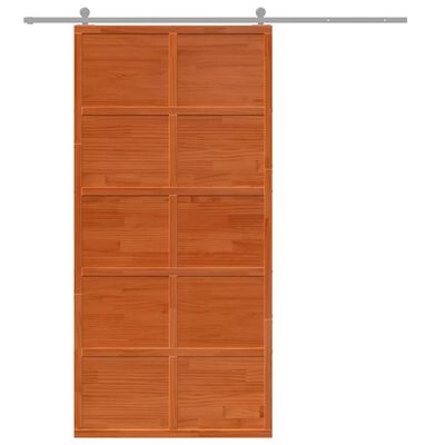 vidaXL Barn Door Wax Brown 100x208 cm Solid Wood Pine