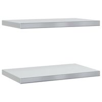 vidaXL Wall Shelves 2 pcs 50x30x3 cm Silver Stainless Steel