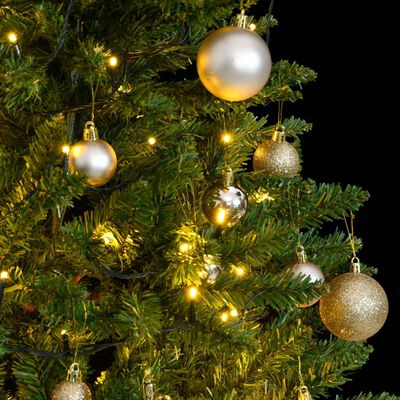 vidaXL Artificial Hinged Christmas Tree 150 LEDs & Ball Set 150 cm