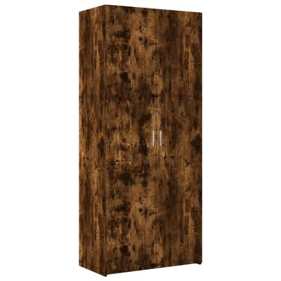 vidaXL Storage Cabinet Smoked Oak 80x42.5x225 cm Engineered Wood