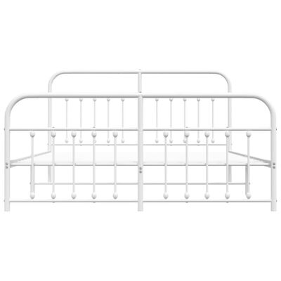 vidaXL Metal Bed Frame without Mattress with Footboard White 183x213 cm