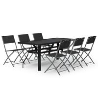 vidaXL 7 Piece Garden Dining Set Grey and Black