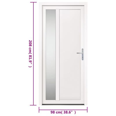 vidaXL Front Door White 98x208 cm PVC