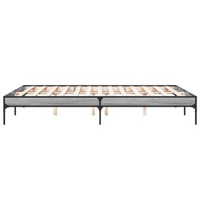 vidaXL Bed Frame without Mattress Grey Sonoma 150x200 cm King Size