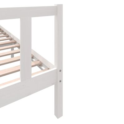 vidaXL Bed Frame without Mattress White Solid Wood 200x200 cm (810103+814215)