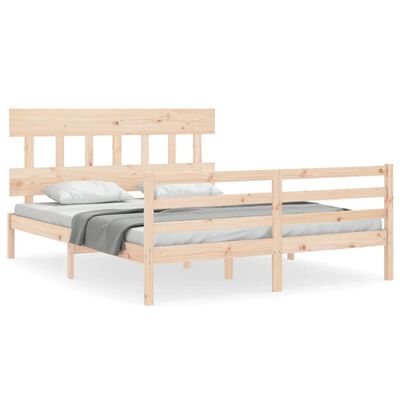 vidaXL Bed Frame without Mattress King Size Solid Wood