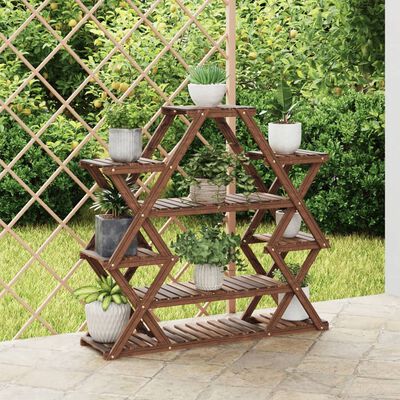 vidaXL Flower Stand 110x25x105 cm Solid Wood Fir