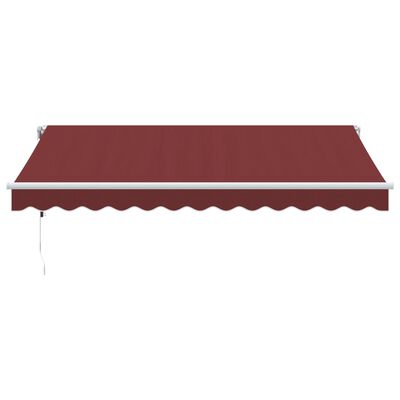 vidaXL Automatic Retractable Awning with LED Burgundy 350x250 cm